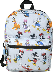 Mickey Mouse Backpack Large 16 inch All Over Print Mickey and Friends