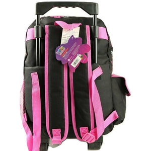 Dora the Explorer Backpack Large Rolling 16 inch Pink Black Flowers