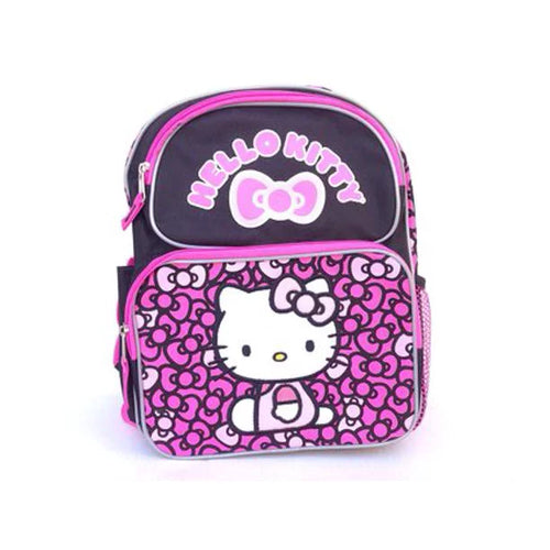 Hello Kitty Backpack Small 12 inch Bows Black