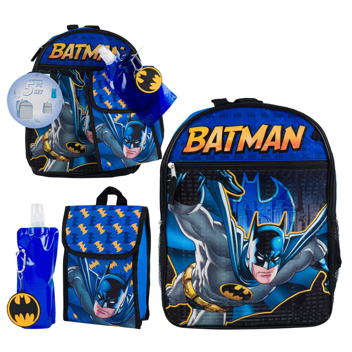 Batman Back Pac Batman Backpack 5pc Set – Backpack LA