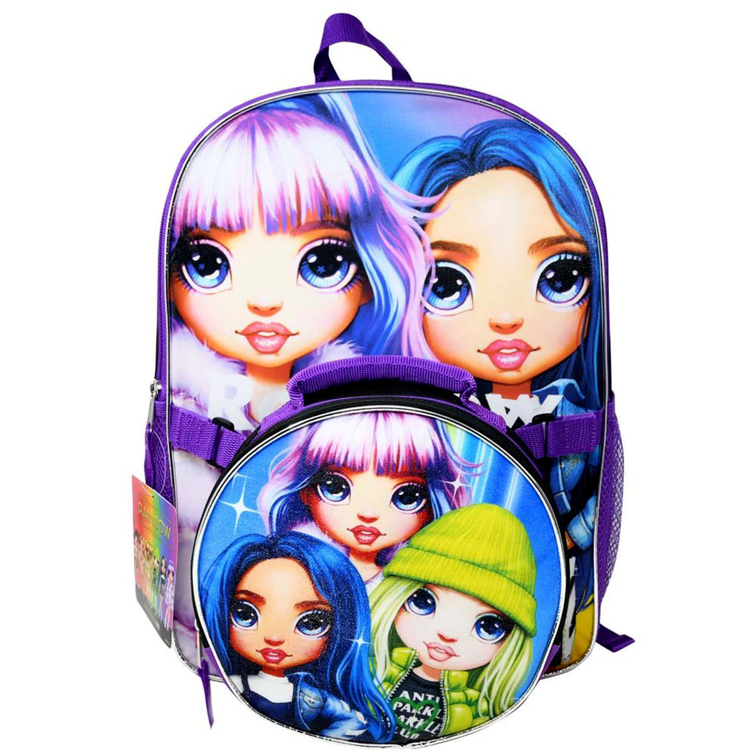 Rainbow High Backpack Large 16 inch with Lunch Bag