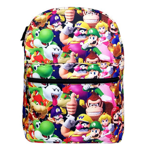 Super Mario Bros Backpack Large 16 inch All Over Print