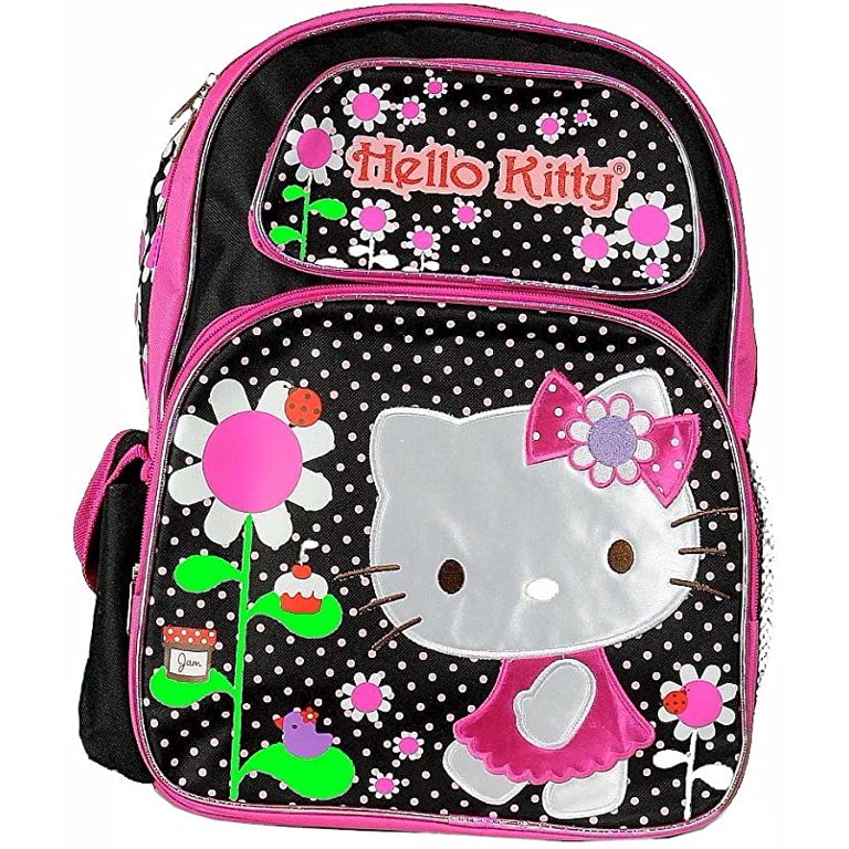 Hello Kitty Backpack Large 16 inch (Flowers and Dots