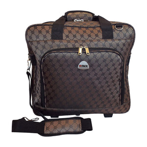 Hipack Suitcase Travel Rolling Duffel 16 inch Dark Brown (PRT16 Dark Brown)