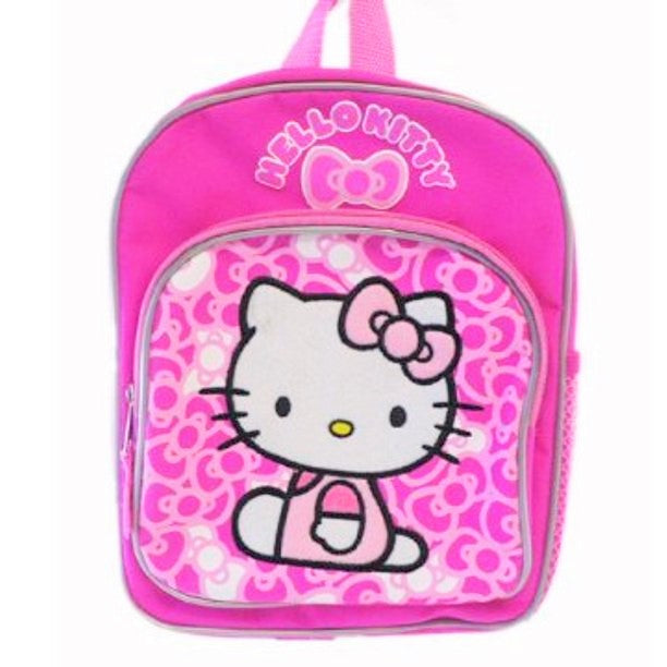 hello kitty hello kitty backpack with bows AI ACCESSORY INNOVATIONS Kawaii Backpack, 16 Allover Print 3D Iconic Bow soft plush material Sanrio Hello Kitty Red Bows