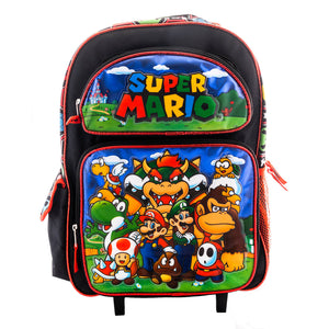 Super Mario Bros Backpack Large Rolling 16 inch