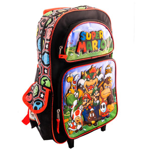 Super Mario Bros Backpack Large Rolling 16 inch