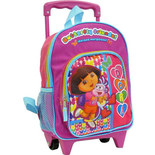 Dora the Explorer Backpack Rolling Small 12 inch Butterfly Friends