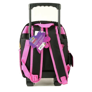 Dora the Explorer Backpack Rolling Small 12 inch Pink Black Flowers