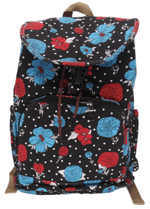 Bravo! Backpack Rucksack Drawstring (Water floral, Black 2)
