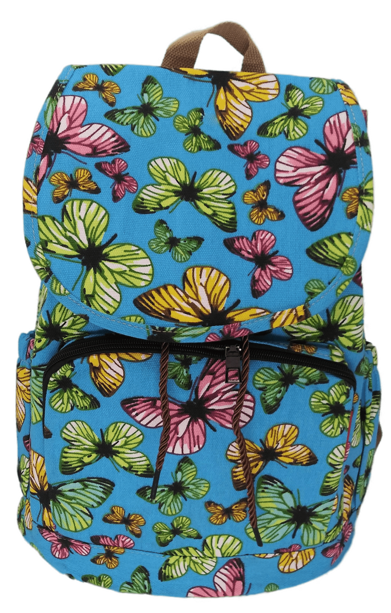 Butterfly Raffines Rucksack Bravo! Backpack Rucksack Drawstring (Butterfly, Aqua 2) – Backpack LA