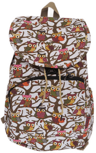 Bravo! Backpack Rucksack Drawstring (Owl, White 2)
