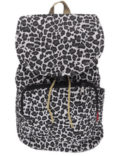 Bravo! Backpack Rucksack Drawstring (Animal, Gray Leopard)
