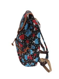 Bravo! Backpack Rucksack Drawstring (Water floral, Black)