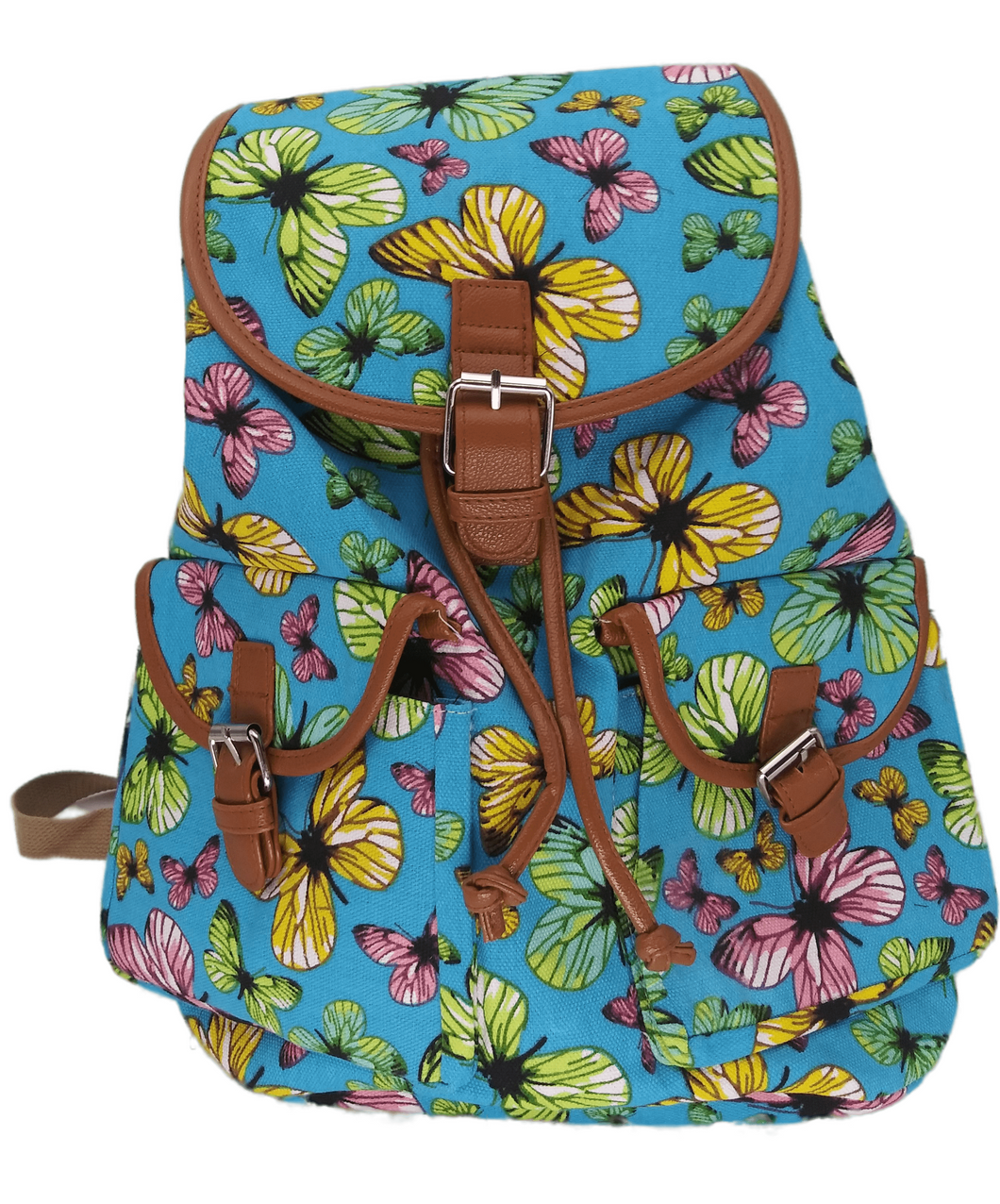 Bravo! Backpack Rucksack Drawstring (Butterfly, Aqua)