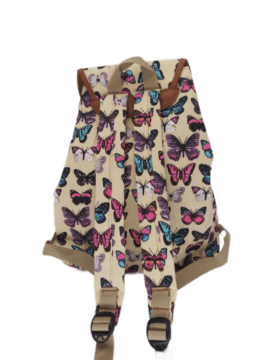 Butterfly Raffines Rucksack Bravo! Backpack Rucksack Drawstring (Butterfly, Cream) – Backpack LA