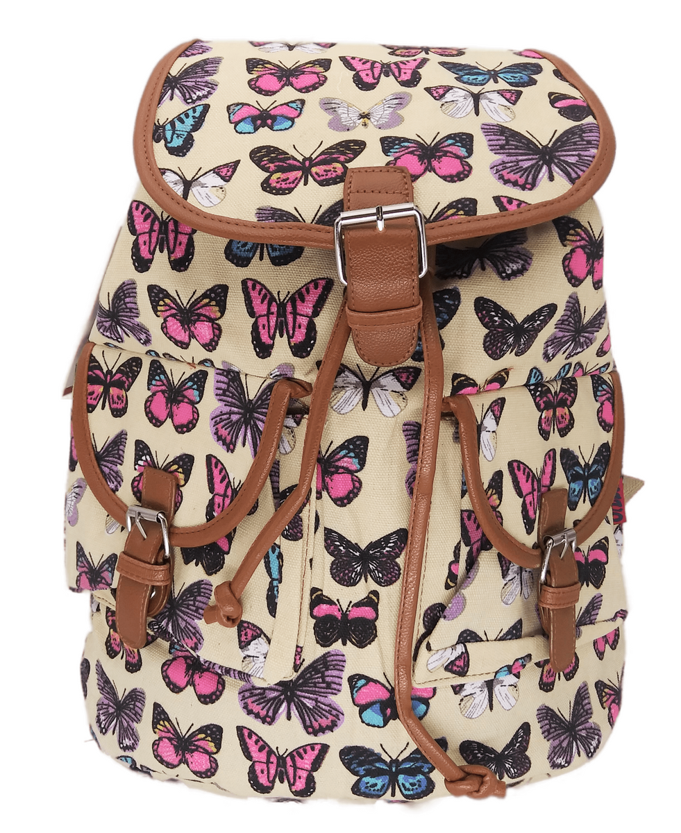 Bravo! Backpack Rucksack Drawstring (Butterfly, Cream) – Backpack LA
