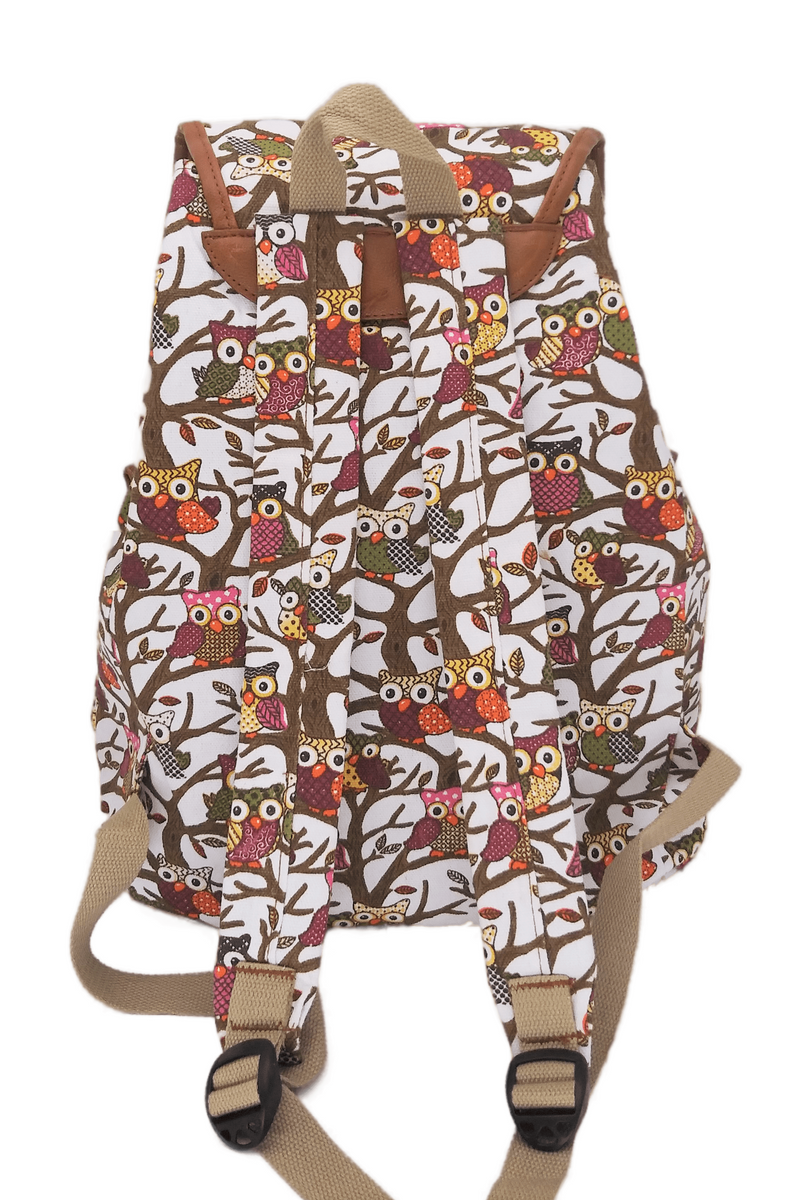 Bravo! Backpack Rucksack Drawstring (Owl, White) – Backpack LA