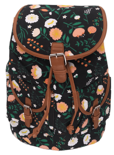 Bravo! Backpack Rucksack Drawstring (Daisy, Black 2)