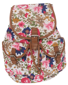 Bravo! Backpack Rucksack Drawstring (Bloom, Cream)