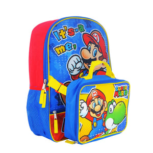 Super Mario Backpack Large 16 inch and Lunch Bag Set