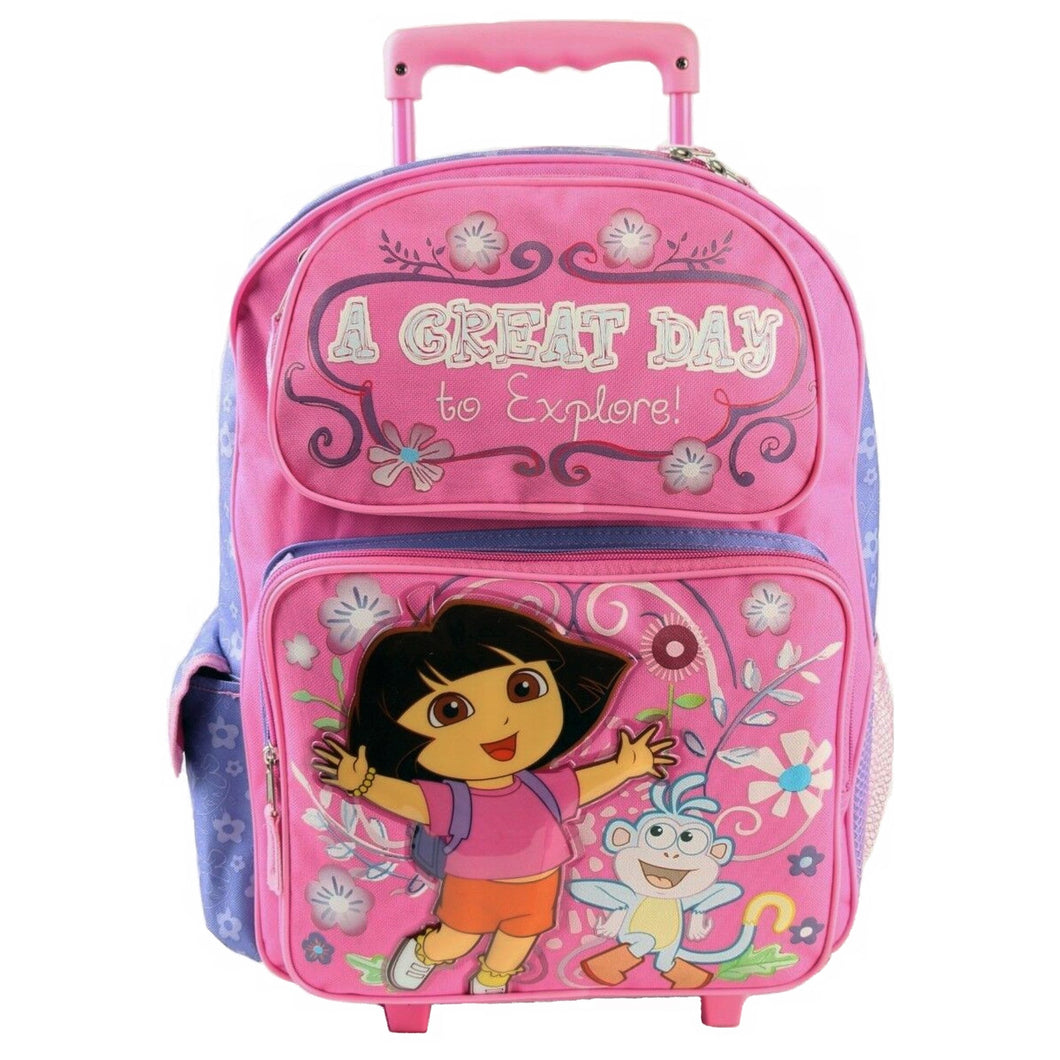 Dora the Explorer Backpack Rolling Large 16 inch A Great Day to Explore