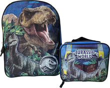 Jurassic World Backpack Large 16 inch with Lunch Bag Blue