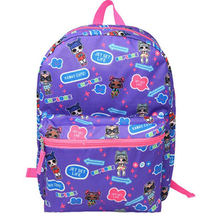 LOL Surprise Backpack Large 16 inch All Over Print Purple