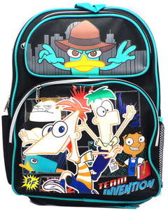 Phineas and Ferb Backpack Large 16 inch Team Invention