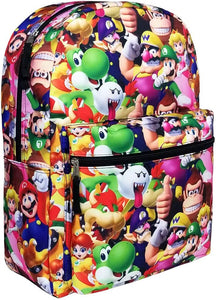 Super Mario Bros Backpack Large 16 inch All Over Print