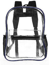 Omaya Clear See Through Transparent Travel Safe Backpack (Navy)