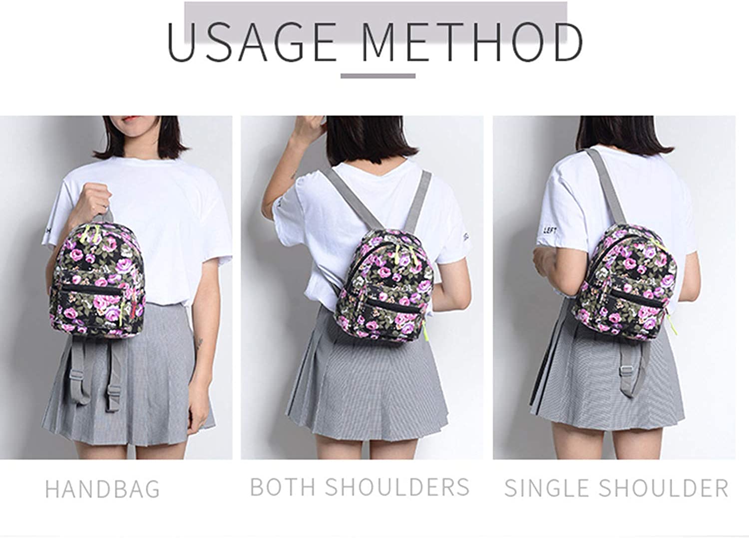 black and white floral mini backpack Bravo Floral Mini (10 Inch) School Backpack
