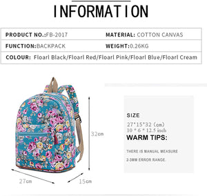 Bravo Floral Small (12 Inch) School Backpack - Floral Blue