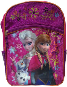 Frozen Large 16 Inch Backpack Sisters Magic Pink with Glitter!