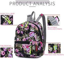 Bravo Floral Mini (10 Inch) School Backpack - Floral Black