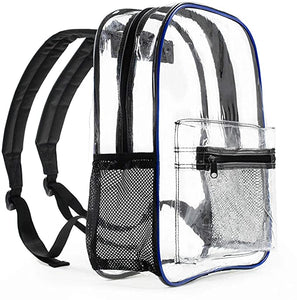 Omaya Clear See Through Transparent Travel Safe Backpack (Royal Blue)