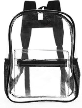 Omaya Clear See Through Transparent Travel Safe Backpack (Black)