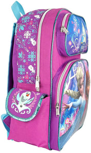 Frozen Girls Elsa Anna 16 Inches School Backpack - Blue / Pink