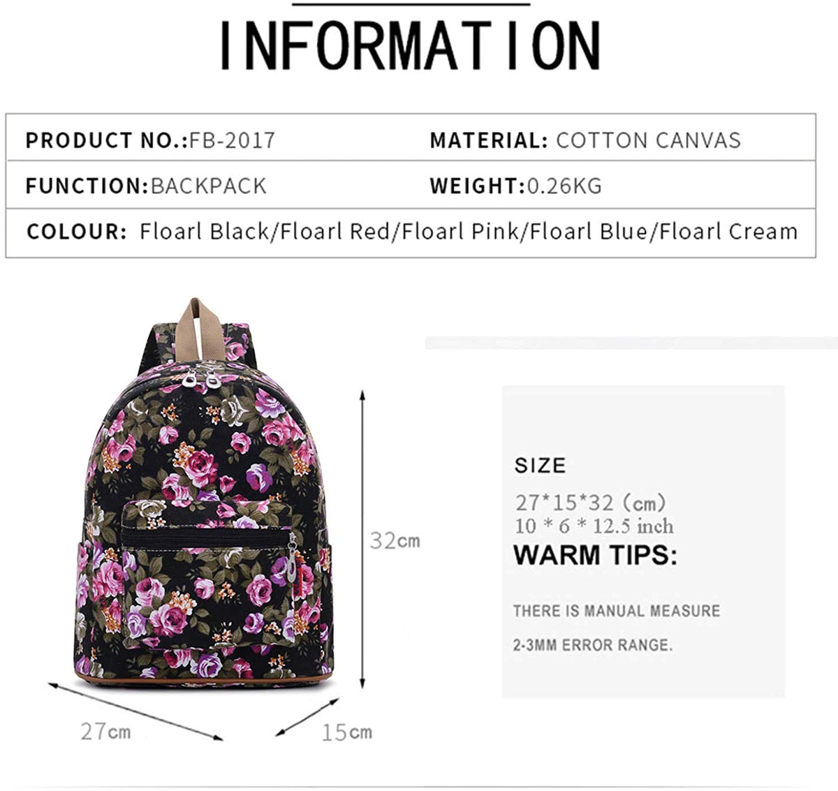 Bravo Floral Small (12 Inch) School Backpack - Floral Black – Backpack LA