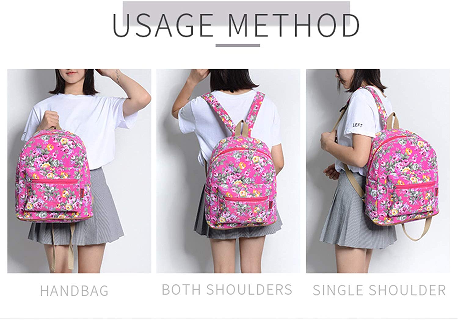 14 Inches Backpack Bravo Floral (14 Inch) School Backpack - Floral Black – Backpack LA