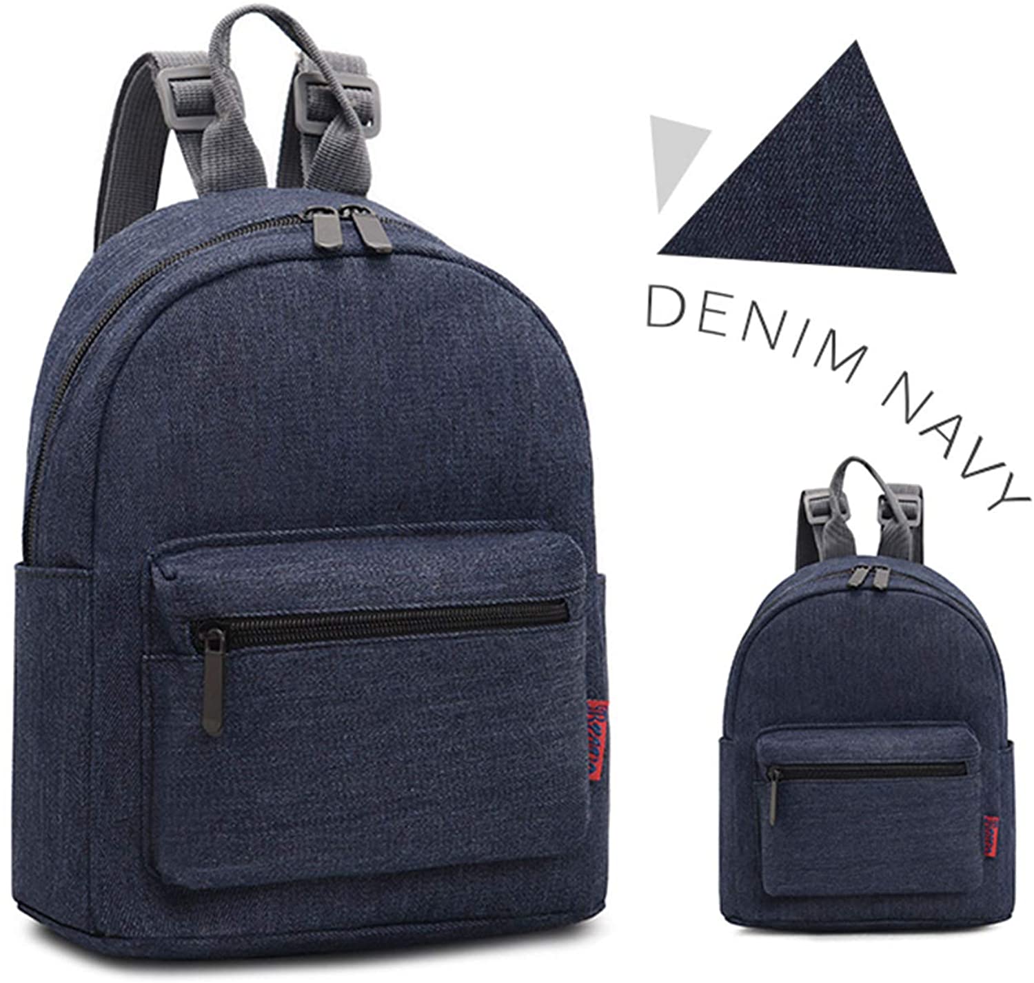 bts backpack mini Bravo BTS Mini Denim Backpack 10" (Navy) – Backpack LA