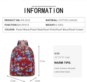 Bravo Floral (14 Inch) School Backpack - Floral Red