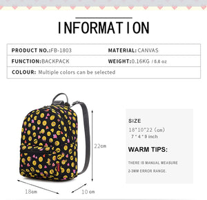 Bravo! Fashion Design All Purpose 9" Floral Backpack (Daisy Black)