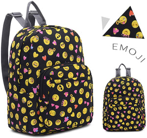 emoji mini backpack Disney Princess Girl's 16 Inch School Bag (One Size, Purple) and padded for extra comfort and more personalized fit New Fashion Smile Emoji Face