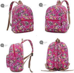 Bravo Floral (14 Inch) School Backpack - Floral Cream