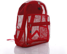 Bravo! Mesh Transparent See Through Backpack - Red