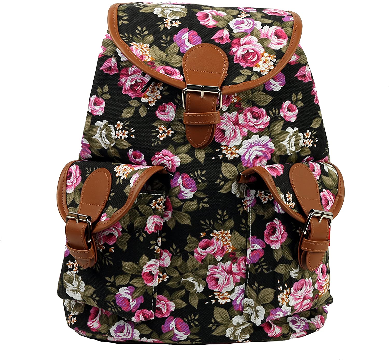 Bravo Vintage Women Canvas Travel Satchel Shoulder Bag Backpack Rucksa Backpack LA