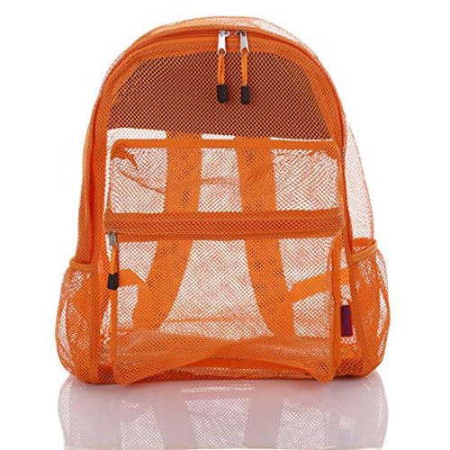 Bravo! Mesh Transparent See Through Backpack - Orange