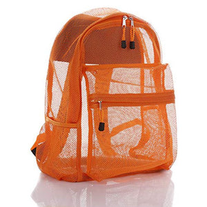 Bravo! Mesh Transparent See Through Backpack - Orange